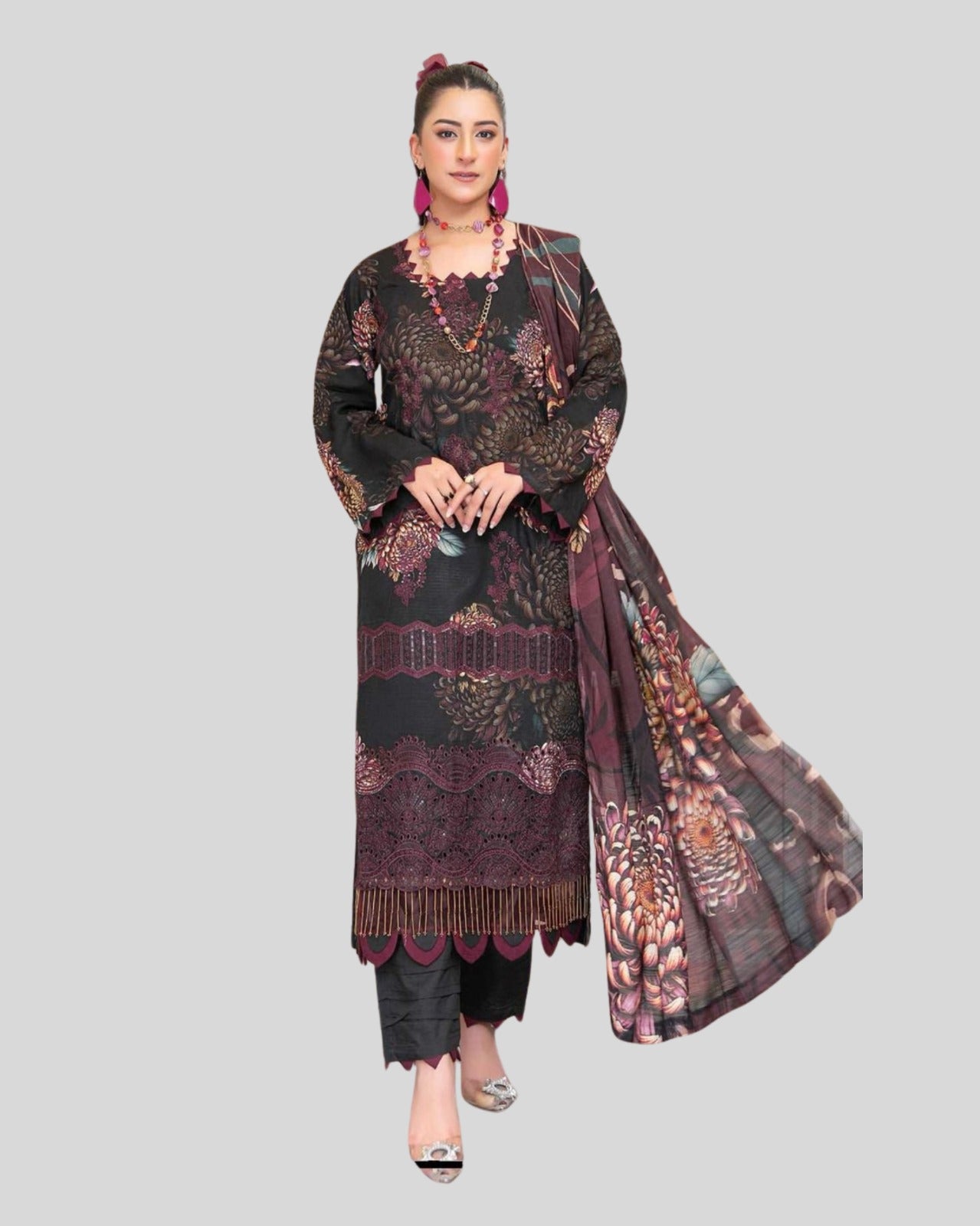 3 Piece - Embroidered ZE - 786