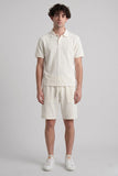 Jacquard White Polo & Short Co-Ords Set
