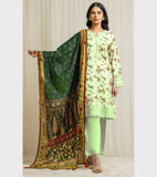 Maroon Paisley Motif Lawn (3pc)