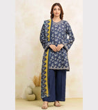 Ice Blue Block Print Lawn (3pc)