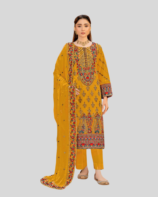 Luxury Embroidered Lawn Suit – ZE-707