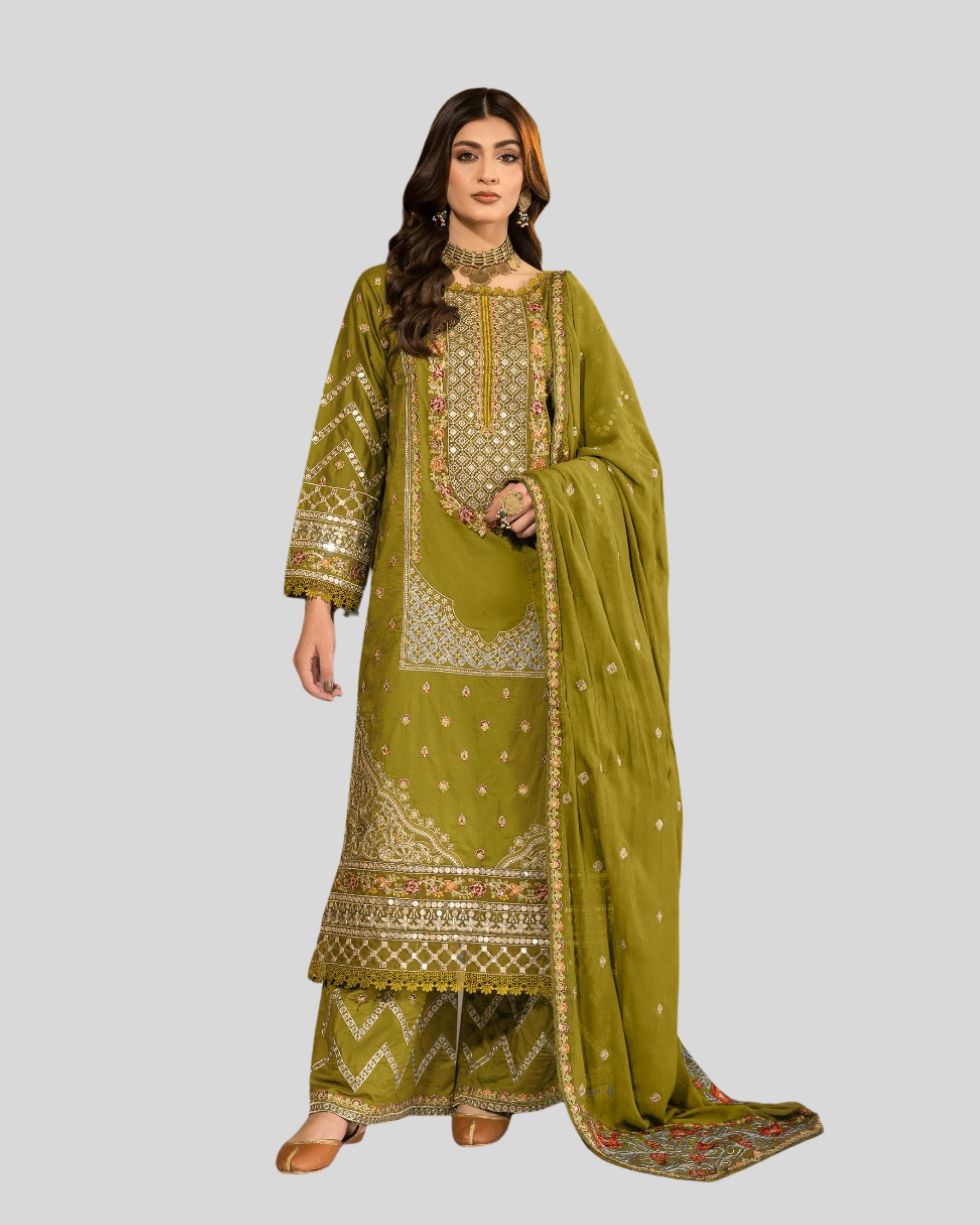 Luxury Embroidered Lawn Suit – ZE-716