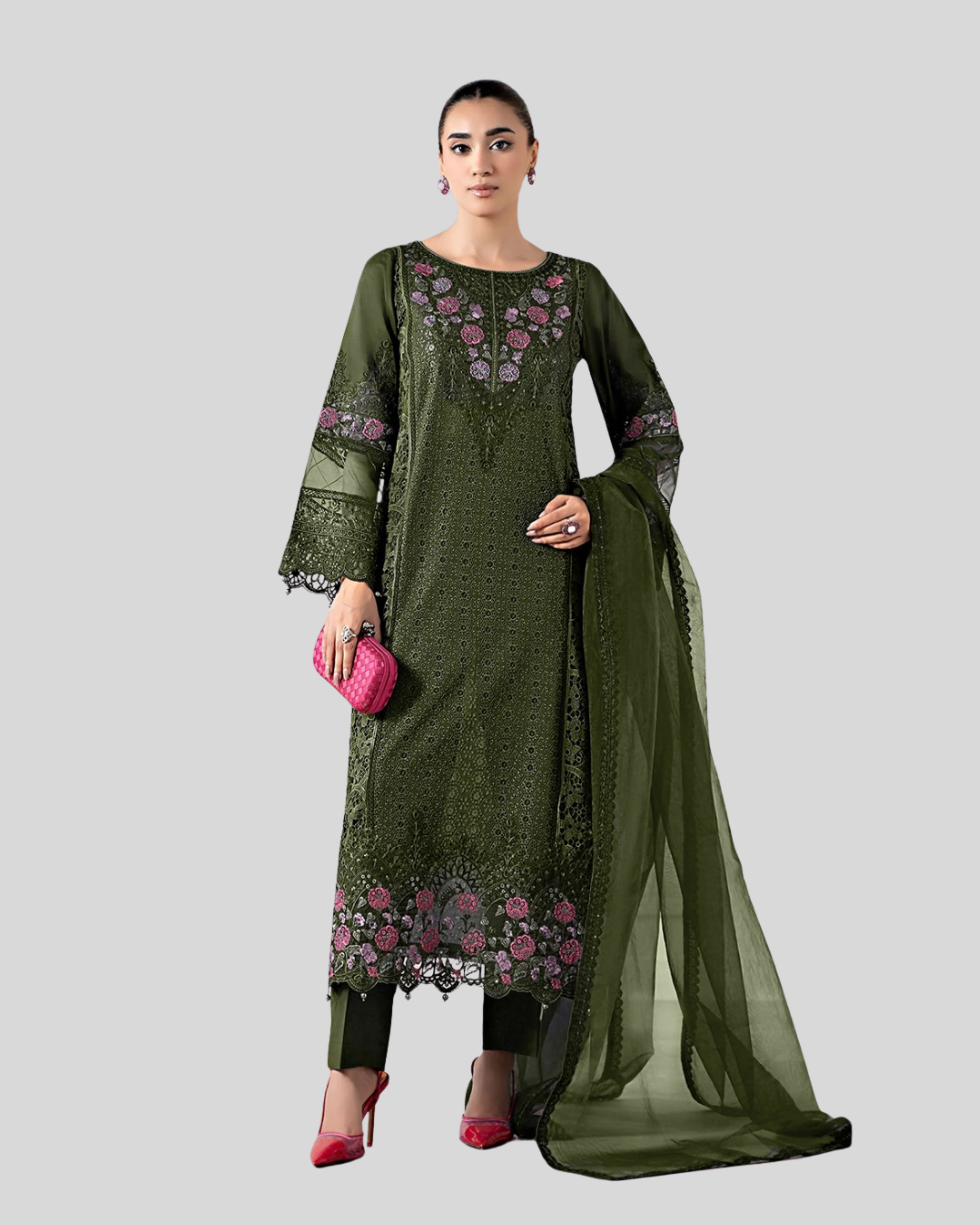 Luxury Embroidered Lawn Suit – ZE-747